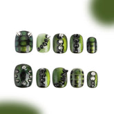 「Forbidden Rainforest」10Pcs Handmade Press-on Nails, 3D Hand-Painted Reusable False Nails