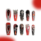 「Sleeping Lilith」10Pcs Handmade Press-on Nails, 3D Hand-Painted Reusable False Nails