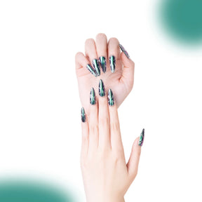 「Beetle」10Pcs Handmade Press-on Nails, 3D Hand-Painted Reusable False Nails