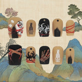 「Stringed Puppets」10Pcs Handmade Press-on Nails, 3D Hand-Painted Reusable False Nails