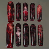 「Snake-Haired Banshee」10Pcs Handmade Press-on Nails, 3D Hand-Painted Reusable False Nails